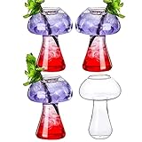 SuproBarware Mushroom Glasses Mushroom Cocktail Glass Cup Set of 4 Clear Mushroom Shaped Drinks Cups 8oz/250ml Wine Glasses for Party Novelty Drinking Glassware for KTV Bar Club (Transparent)