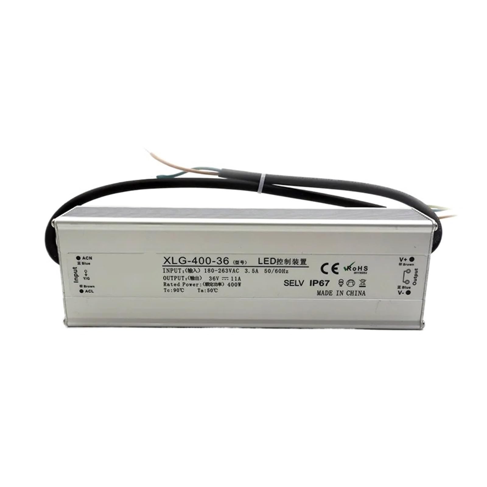 HYUJNAFZR AC-DC 400W Switching Power Supply 180-263VAC to DC 24V 36V 45V 48V Waterproof(180-263VAC-36V)