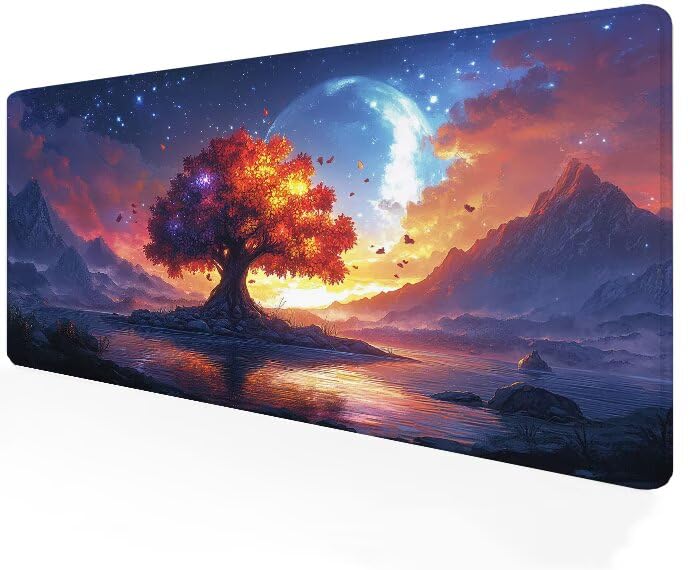 Tapis de souris XXL 900x400x3mm arbre tapis de bureau imperméable