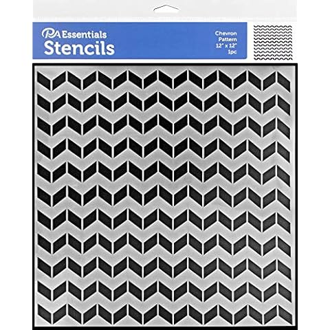 PA Essentials Chevron Pattern Stencil 12"x 12", Frosted Cover