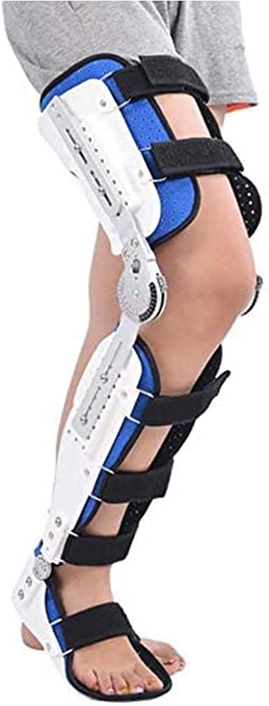 NGDFGR Hinged Knee Foot Support Brace, Post Op Knee Support Orthosis Immobilizer Proteor, Full Leg Stabilizer Knee Orthosis Splint - Adjustable Leg Stabilizer,Right-L