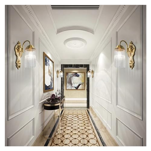 Aplique de cristal de lujo francés en bronce dorado para iluminar pasillos y salones elegantes 5