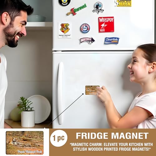 Image of Elegant Fridge Magnet with Themes |Rectangular Size Refrigerator Magnet with Magnetic Rubber Back | Pack of 1, 8.6cm X 5.4cm (Pench National Park)