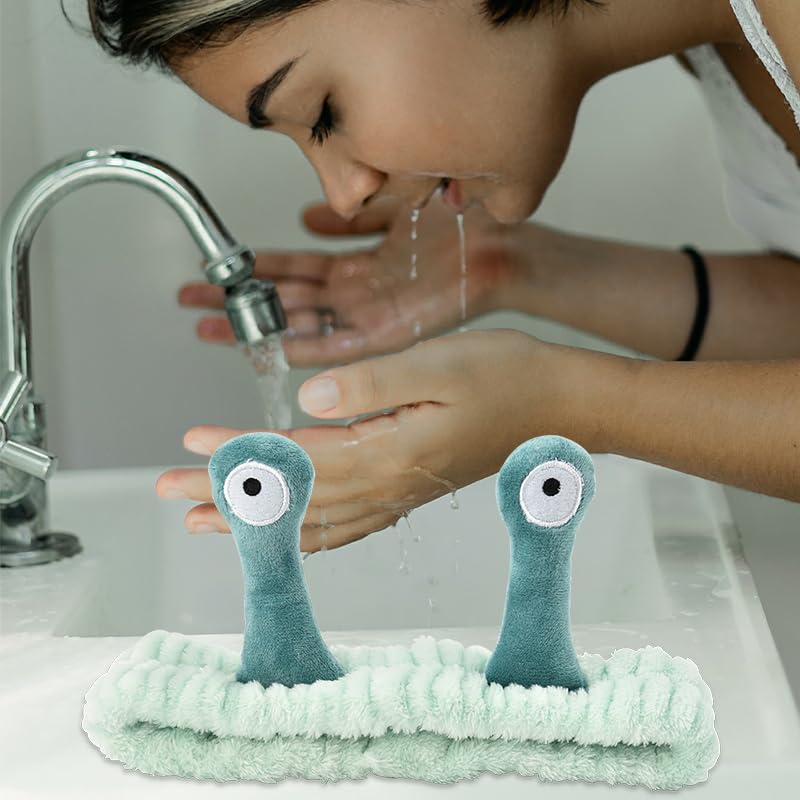 Miniatura 3 de Diadema con diseño de caracol para la cabeza, para maquillaje facial, banda para el cabello con dibujos animados, de forro polar coral, diademas