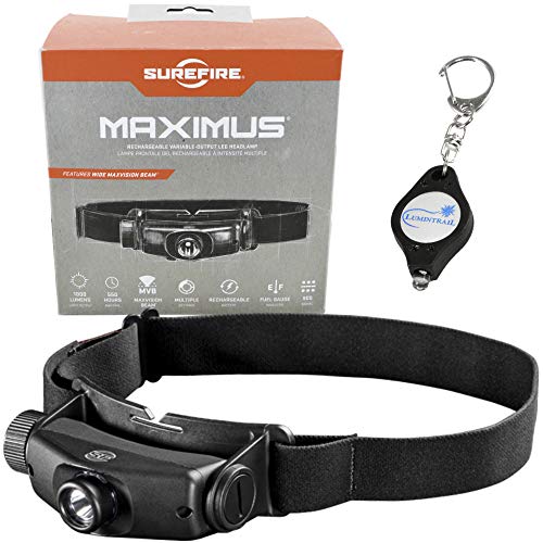 SureFire Maximus Rechargeable Variable-Output LED Headlamp 1000 Lumen HS3-A-BK Bundle with a Lumintrail