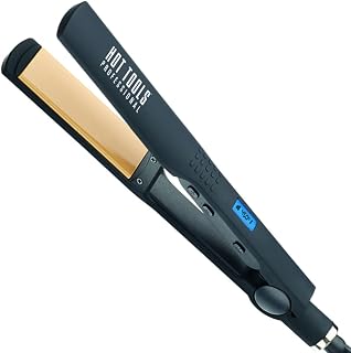 Hot Tools Pro Artist 1.25" Nano Ceramic Wide Plate Flat Iron - Fast Styling, 450°F Heat, Dual Voltage Travel Ready