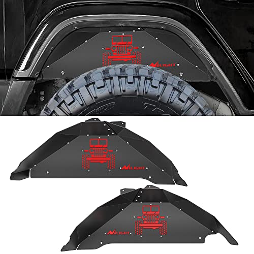 Image of Nilight Rear Inner Fender Liners Steel Wheel Cover Fit for 2007-2018 Wrangler JK JKU 4WD (4-Door /2-Door) Unlimited Bolt-on Style Fender Flares Splash Guards