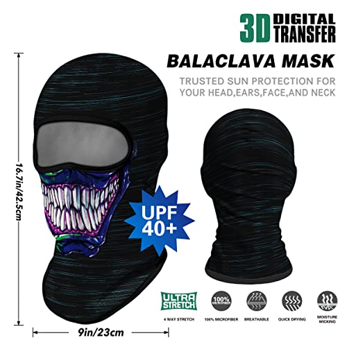 Image of Skull Full ski Mask, 3D Balaclava, UV Sun Protection,Motorcycle /Ski /Scarf /Cycling /Fishing for Men