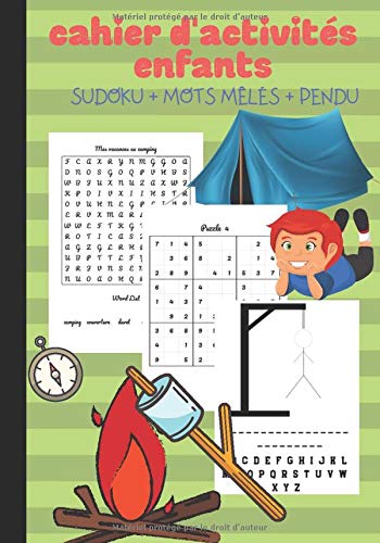 Télécharger Cahier d'activités enfants : sudoku + mots mêlés + pendu: Livre de jeux pour enfants - apprendre PDF