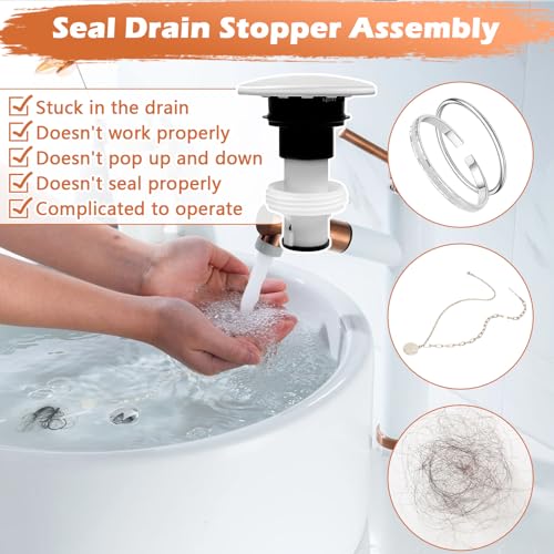 Image of 2 Pack 972-098A Drain Stopper Polished Chrome Sink Stopper