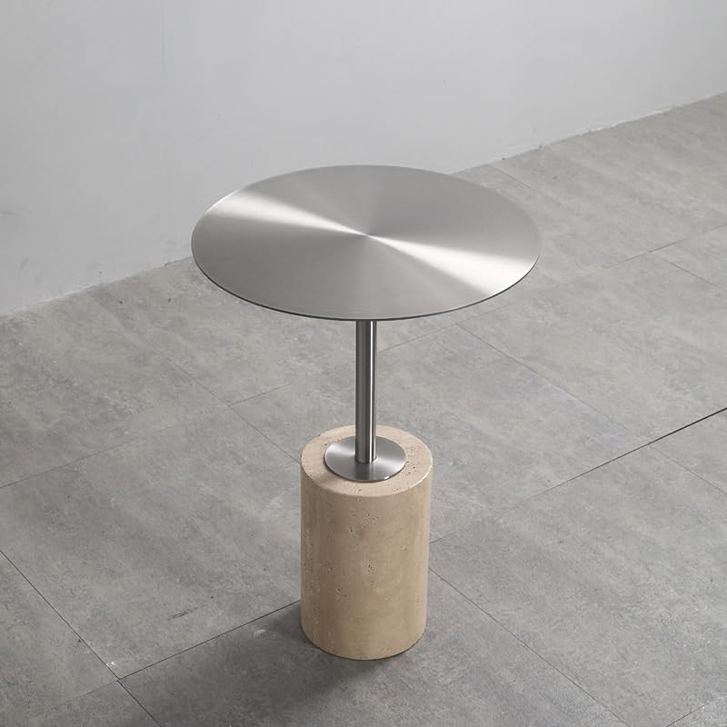 eexbz Sofa Bedside Table Travertine Coffee Table Household Simple Balcony Side Table Round Stylish Sofa Corner Table Sofas for Living Room
