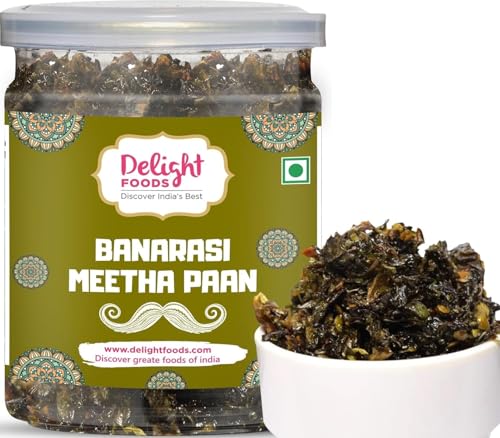 Image of Delight Foods Banarasi Meetha Paan Mukhwas Mouth Freshener, 200grams | Without Supari & Areca Nut | Sweet Paan Hygienically Packed Jar | Traditional Mukhwas