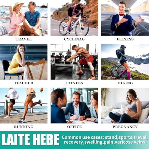Image of Laite Hebe 3 Pack Medical Compression Sock-Compression Sock For Women and Men Circulation -Best for Running,Nursing,Athletic Sports
