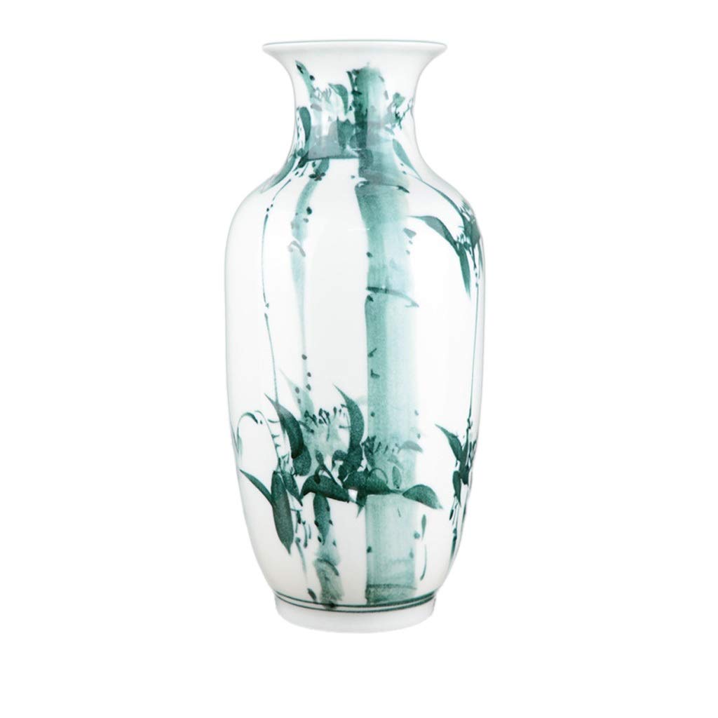 asdchZen Vase Ceramic Hand-Painted Pastel Large Chinese Living Room Flower Arrangement Desktop Decoration,Winter Melon-Large
