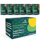 Slendier - Shirataki Variety Pack of 6 | Low Carb Pasta | Fettuccine Noodles | Shirataki Rice | No Artificial Flavors |10 Calories Per Serve | 6 Packs (Angel Hair, Fettuccine, Rice)