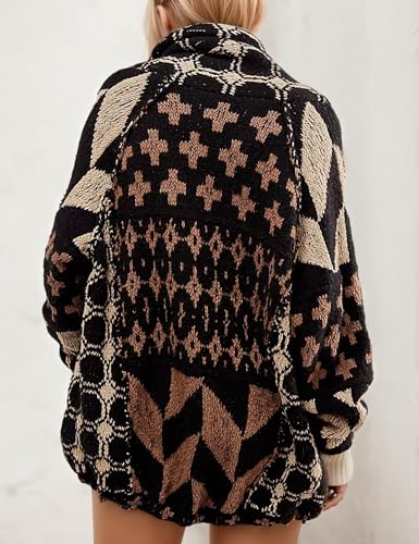 Women Boho Cardigan Sweaters Button Down Shawl Collar Oversized Sweater Coats Y2k Print Cardigans Fall Fashion 20252