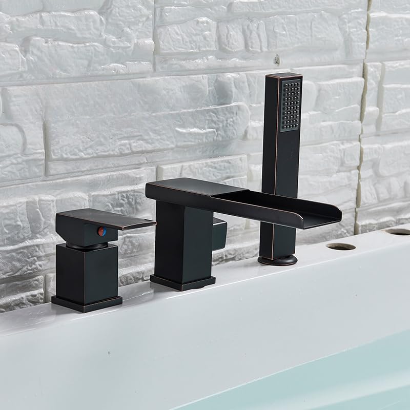 Rubinetti per lavabo, Rubinetto per Bagno in Ottone, lavandini da appoggio, Miscelatore, Rubinetto per lavabo, beccuccio Girevole, Rubinetto per lavabo da appoggio, Acqua Calda e Fredda (Bro