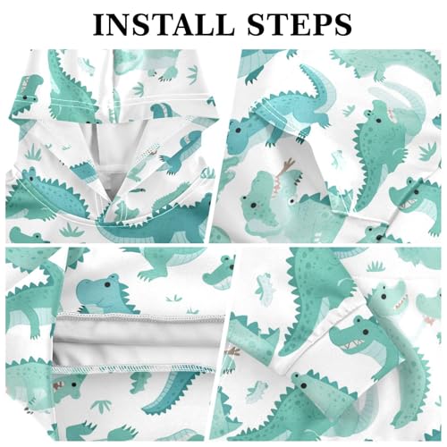 KLL Cute Cartoon Crocodile Alligator Boys Girls Sweatshirts Casual Active Hoodie Kangaroo Pocket3