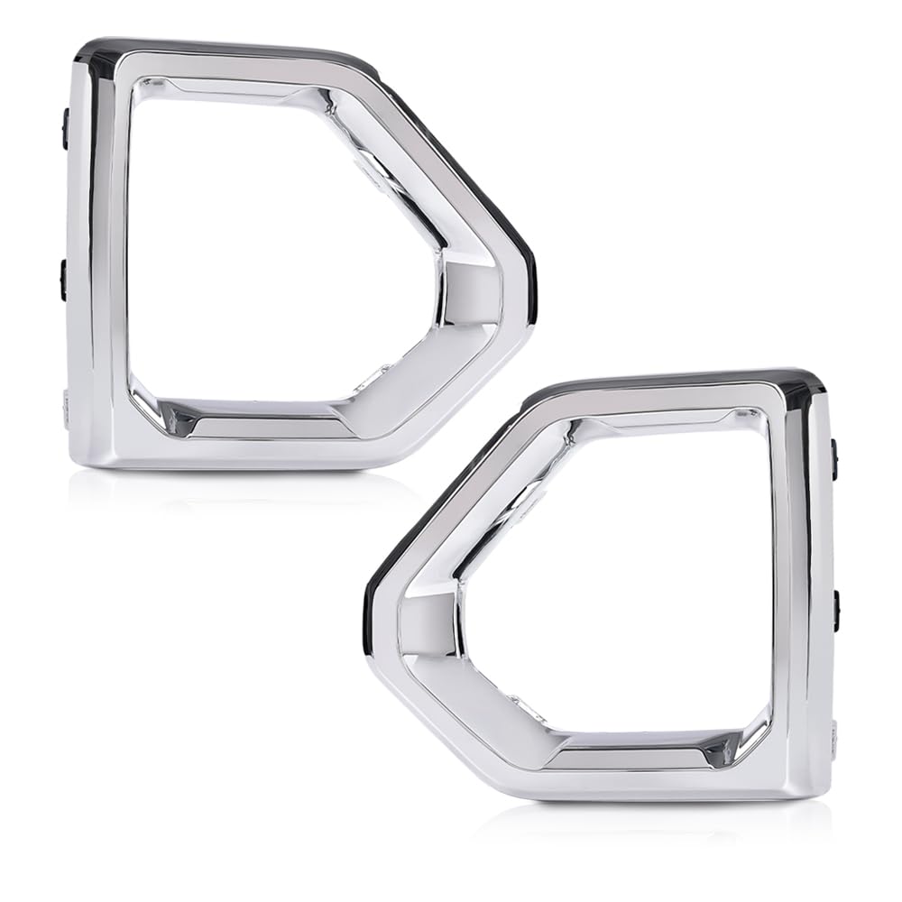 PIT66 Front Bumper Fog Light Bezel Compatible With GMC Sierra 2019 2020 2021 Denali SLT AT4 (Not Fit SLE, Base or Elevation Models),Fog Lamp