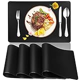 🍝 【Leicht zu reinigen】Leder Platzsets ist antifouling und öldicht, Leicht zu reinigen, Flüssigkeit und Semmelbrösel können nicht eindringen. Wenn Sie die platzsets versehentlich verschmutzen, wischen Sie sie vorsichtig ab, um sie zu reinigen. Machen Sie langweilige und mühsame Reinigung einfach und angenehm.