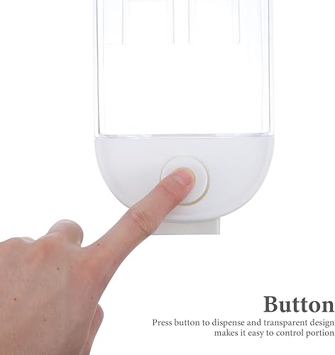 Miniatura 5 de Dispensador hermético de cereales de 33.8 fl oz, contenedor de almacenamiento de granos montado en la pared con diseño colgante para alimentos