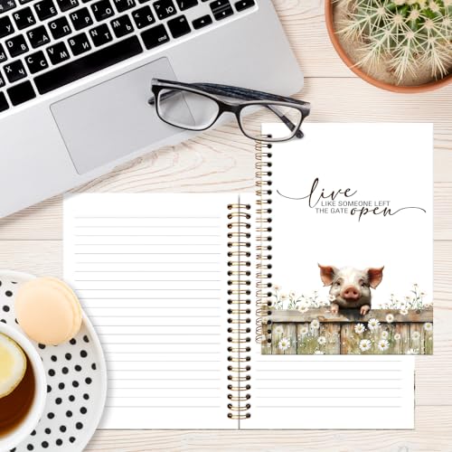 Carnet de notes cochon A5 de motivation pour vaincre la page blanche
