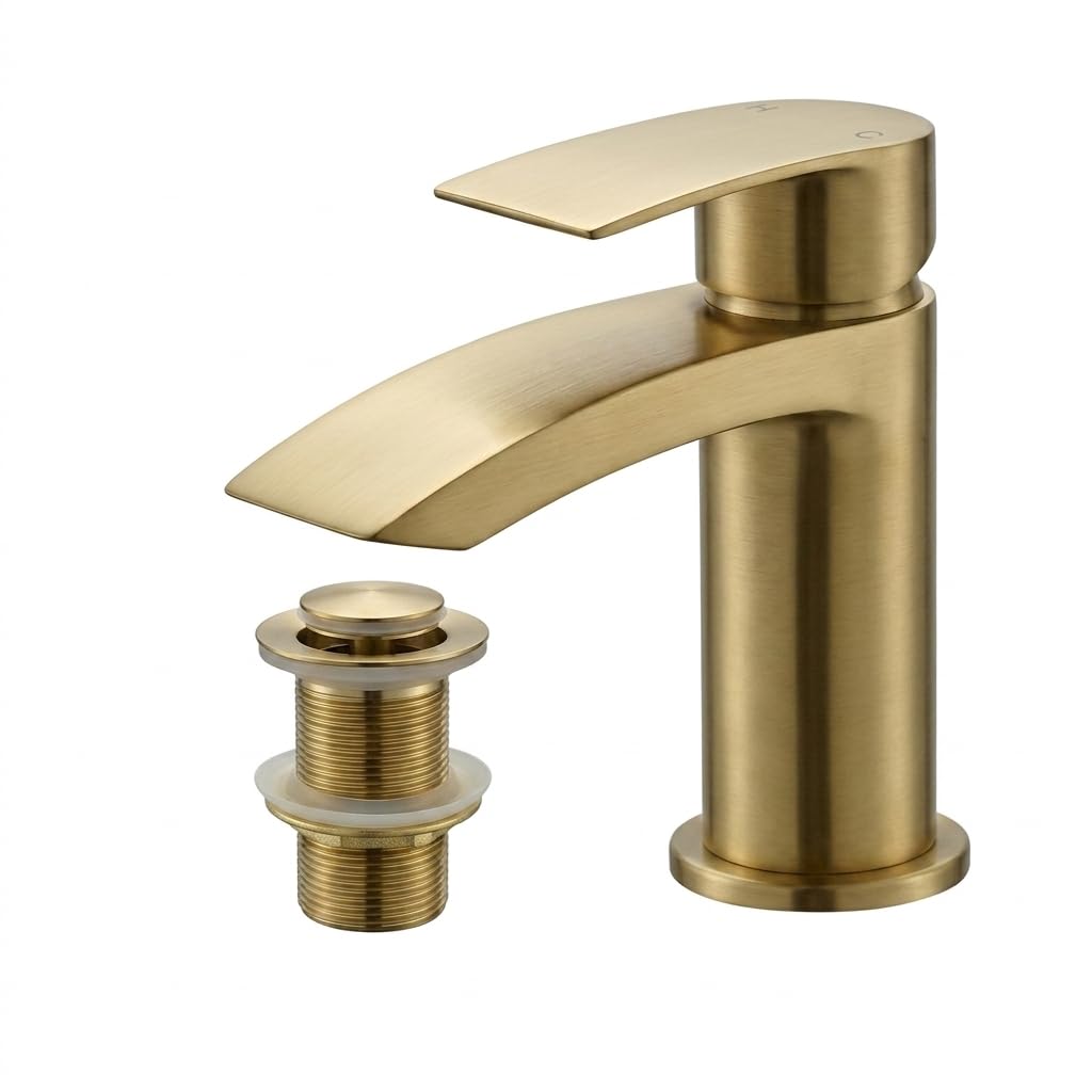 ARKO Sink Taps, Basin Mixer Taps, Square Mono Basin Faucet, Brass