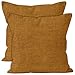 Encasa Homes - Housses d'oreiller en chenille 2 pièces - Moutarde - 40 x 40 cm Coussin décoratif texturé de couleur unie, doux et lisse, pour canapé, canapé, chaise, lit et sol