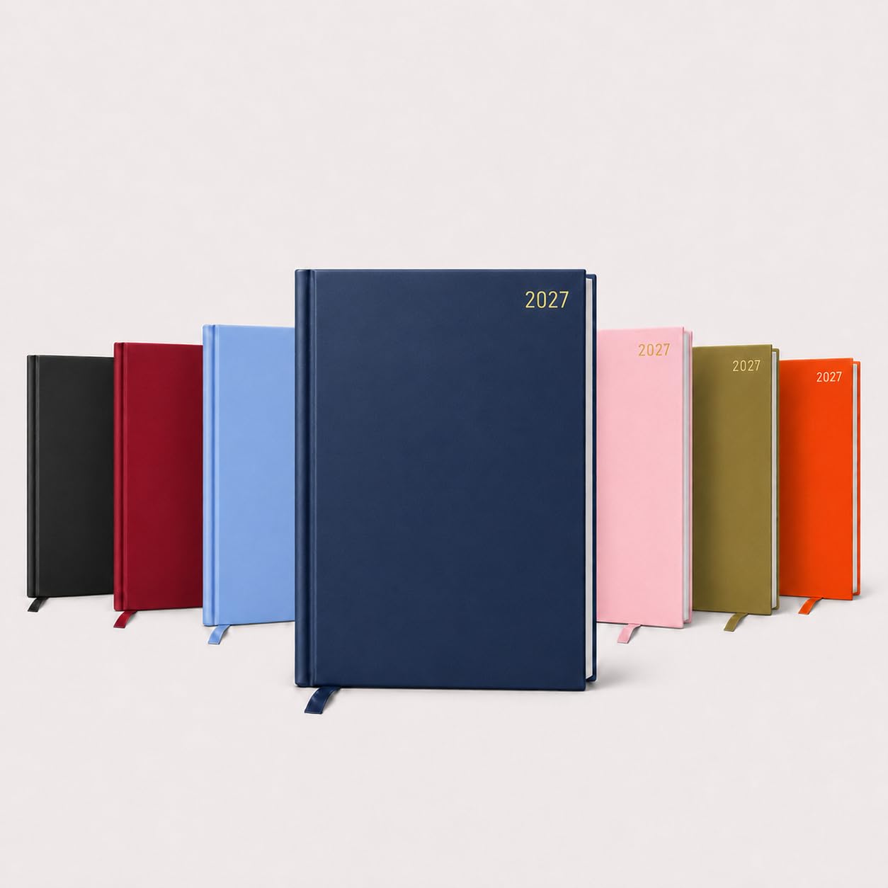 Top Sale 2027 A4 Week to View Diary Hardcover Weekly Planner with Ribbon Bookmark, Foil Cover Text, Premium Paper, Professional Appointment Organiser, Navy Blue