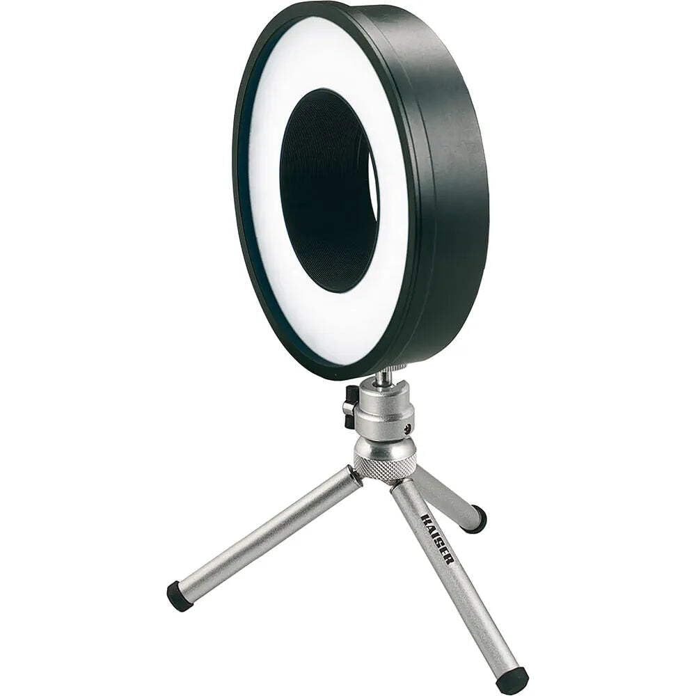 Kaiser Fototechnik 3250 KR90 - Luce ad anello, 30x LED tre chip, filettatura del filtro: 77 mm, batteria integrata, incl. anello adattatore, 55-72 mm, colore: Nero