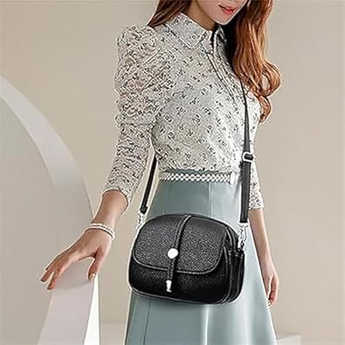 Comebybuy Crossbody Leather Bag,Elegant Leather Crossbody Handbag – Women's Casual Solid Color Satchel2