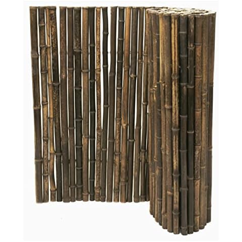 Backyard X-Scapes Natural Bamboo Fencing Garden Screen Rolled Fence Panel Black 4 ft H x 8 ft L Cover