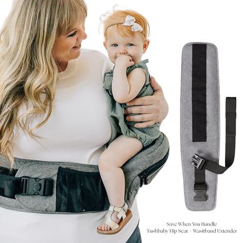 Image of Tushbaby Grey Hip Seat Carrier with Grey Waist Band Extender
