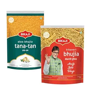 Tana Tan (Aloo Bhujia) 1000g and Bhujia 200g Combo of 1200g (42.33Oz) – Authentic Indian Snacks Family Pack | Crunchy Namkeen, Party Mix, Bar Snacks & Tea-Time Treats