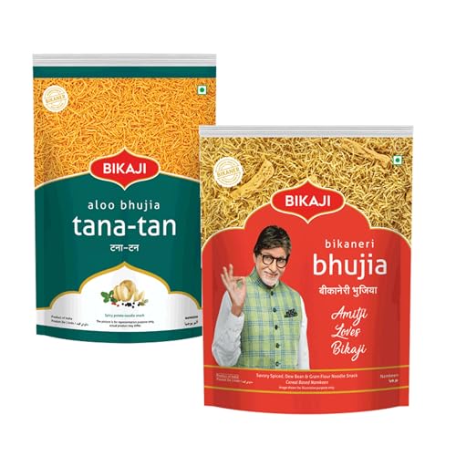 Tana Tan (Aloo Bhujia) 1000g and Bhujia 200g Combo of 1200g (42.33Oz) – Authentic Indian Snacks Family Pack | Crunchy Namkeen, Party Mix, Bar Snacks & Tea-Time Treats