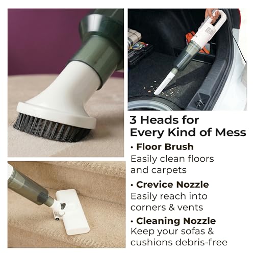 Image of Lifelong 2-in-1 Handheld & Stick Vacuum Cleaner | 14KPA Suction | HEPA Filter | 3 Cleaning Heads for Dust Mite, Bed, Sofa, Floor | Click Lock Detachable Dust Cup | For Home Use Dry Vacuuming (LLVC922)