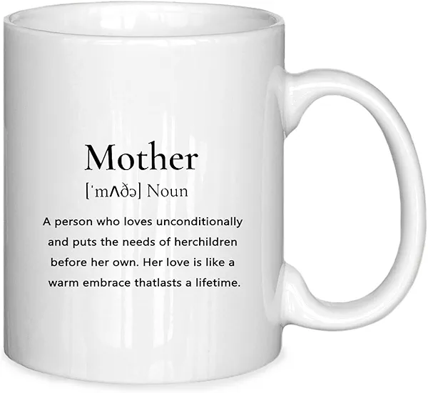 ignytiger Mother Mug, Mother Definition Ceramic Coffee Cup, Best Mom Gifts, Mother's Day Birthday Gifts for Mom from Sons Daughters Kids, Ceramic Coffee Mug 11 oz