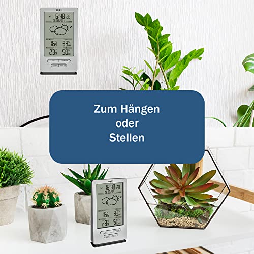 TFA Dostmann Funk Wetterstation Xena, 35.1162.54, mit Außensensor, Innen und Außentemperatur, mit Wettervorhersage, inkl Funkuhr, Luftfeuchte, zum Stellen/Hängen, silber - Image 5