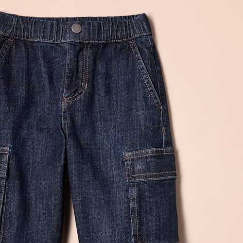 Image of Amazon Essentials Boys and Toddlers' Stretch Denim Cargo Jean with Elastic Waist