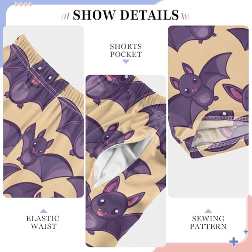 ALAZA Kawaii Bat Pattern Pajamas Bottoms with Pockets Comfy Pjs Sleepwear Elastic Waistband Pajamas Pants Lounge Pants for 6-14 Years4