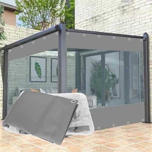 VSHENG Cortinas De Vinilo, Resistentes Impermeables Lona Resistente Al Desgarro Resistente A La Intemperie Cenador Paneles Laterales para Pérgola, Porche, Balcón Cortina(6'wx6'h(1.9 x1.9 m))