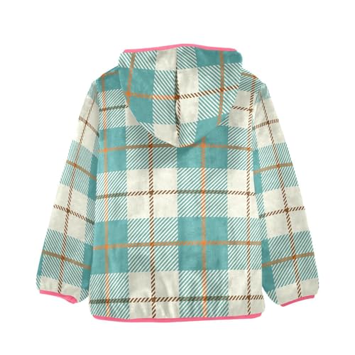 GuoChe Buffalo Plaid Fashion Teal Boys Sherpa Jacket2