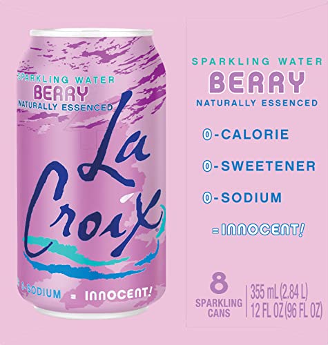 Image of La Croix Sparkling Water, Berry, 12 Fl Oz (pack of 8)