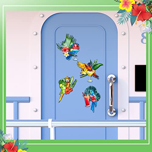 Set de 6 imanes decorativos de loro tropical para puerta miniatura 5