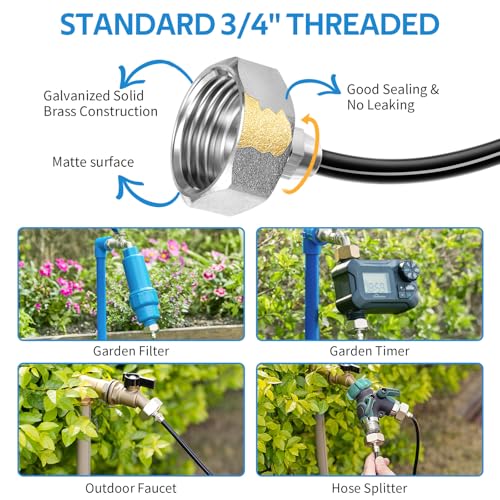 Image of HOMENOTE Misting Cooling System 59FT (18M) Misting Line + 26 Brass Mist Nozzles + a Brass Adapter(3 /4 inch) Outdoor Mister for Patio Garden Greenhouse Trampoline for waterpark