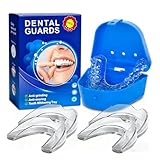 Knirscherschiene für die Nacht - 4 Stücke (2 Größen) - Zahnschiene gegen Bruxismus schützt Zahnschmelz & reduziert Schnarchen - Anpassbare & wiederverwendbare Aufbissschiene