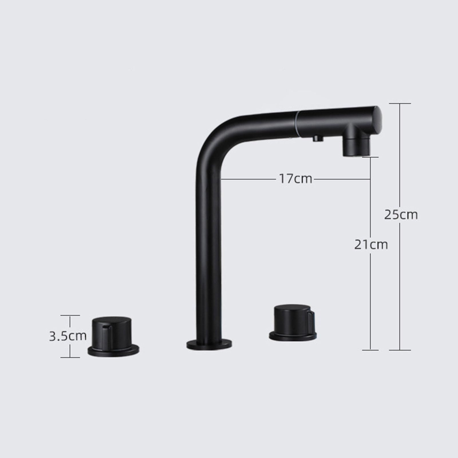 Miscelatore Lavabo Bagno 3 Fori Rubinetto con Doccetta Estraibile 2 Modalità Miscelatore Acqua Calda Fredda,cromato