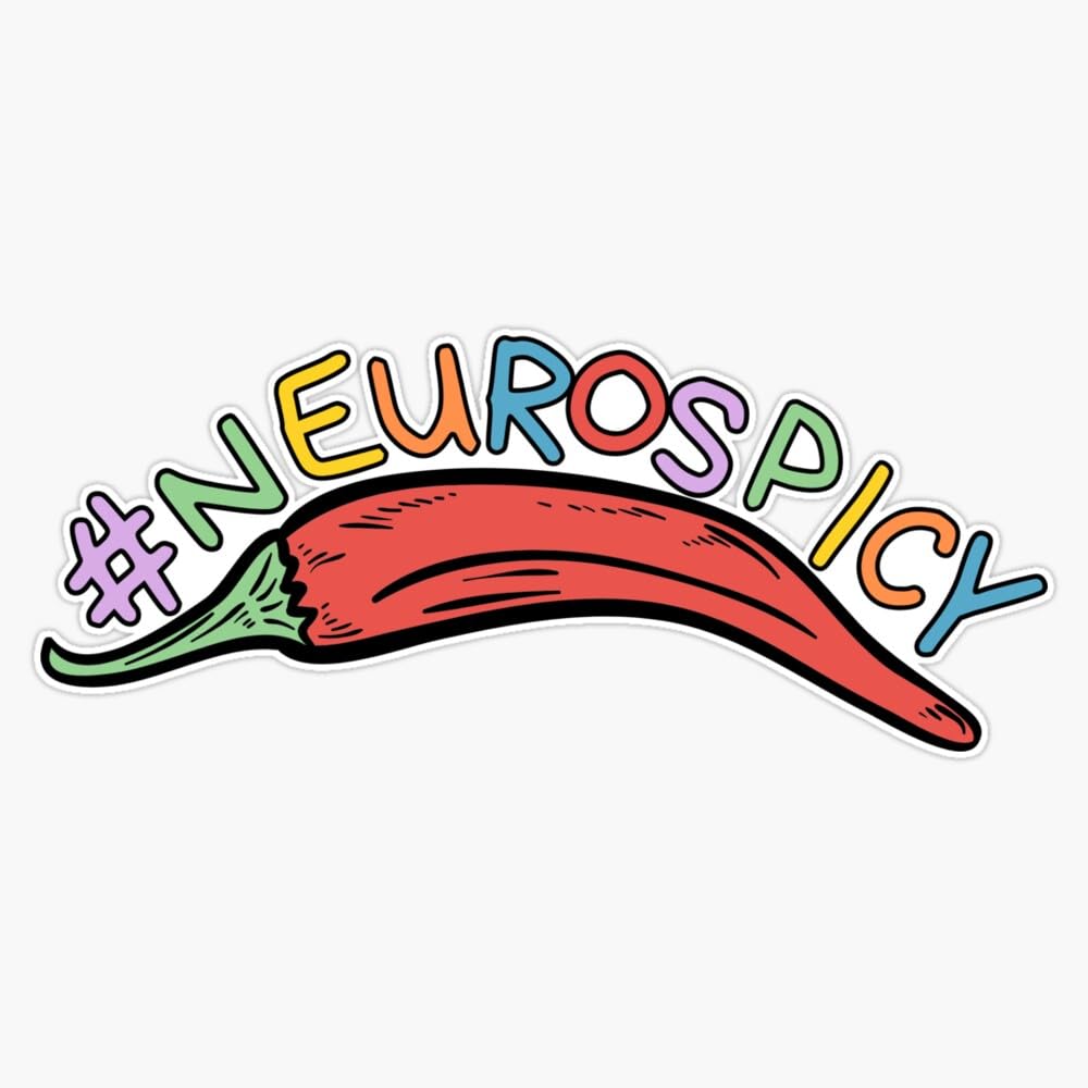 #Neurospicy. ADHD ASD Neurospicy Sticker Vinyl Decal Car Laptop Wall Window Bumper Sticker 5"