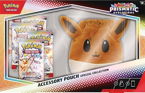 Pokémon TCG: Scarlet &amp; Violet – Prismatic Evolutions Zubehörtasche Special Collection (5 Boosterpacks &amp; Zubehörtasche)