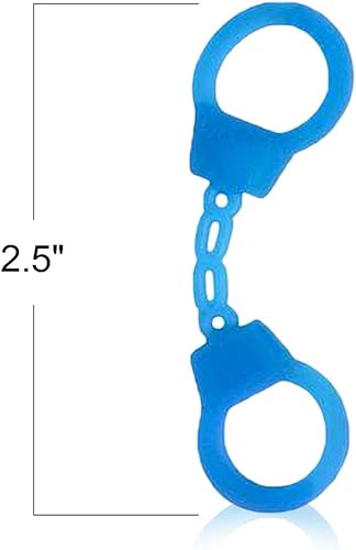 Miniatura 3 de ArtCreativity Mini puños elásticos para niños, paquete de 144, puños de goma para dedos, suministros de fiesta temática de policía, recuerdos de